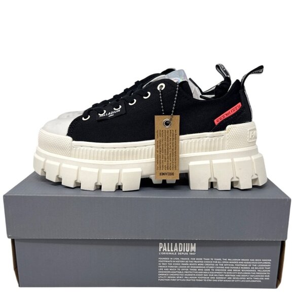 Palladium Revolt Lo Tx Womens Black/White Chunky Sneakers Size 6.5 - Picture 1 of 6